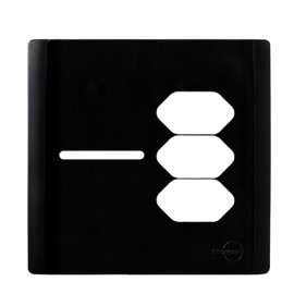 Placa p/ 1 Interruptor + 3 Tomadas 4x4 - Novara Preto Brilhante 